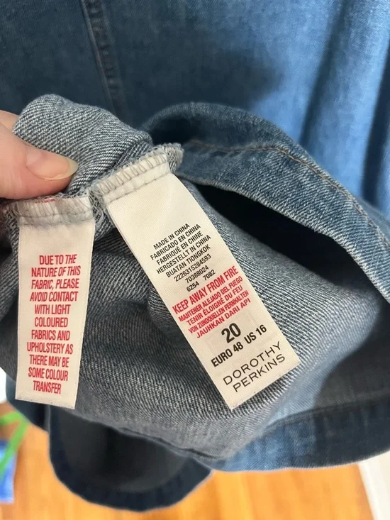 US 16 Denim Pinafore Dress in Classic Blue denim - Picture 4 of 5